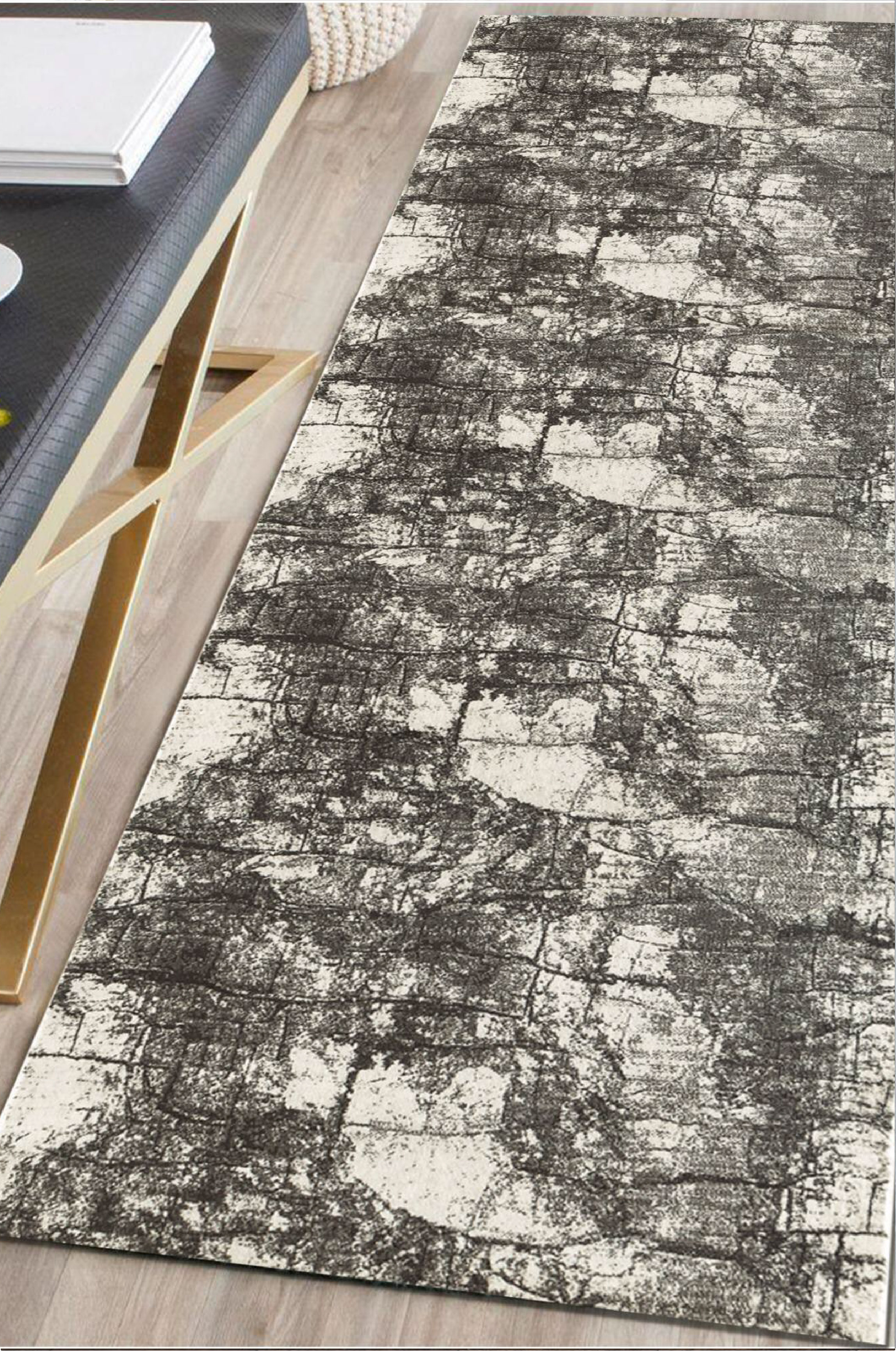 Quality Carpet Tas Gri Kesme Yikanabilir Hali 100 cm'lik | YIKANABILIR HALILAR | Kesme Rulo Halilar 